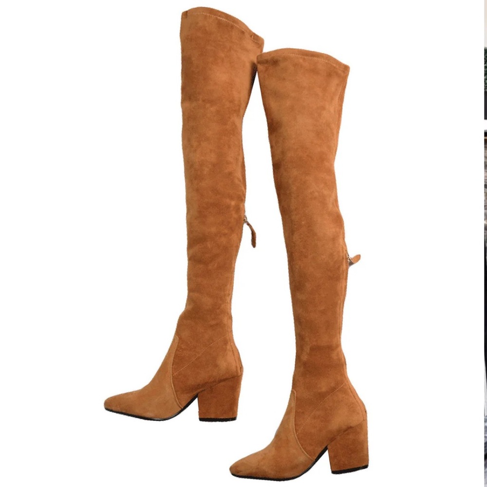 Marlo Tan Over-the-Knee Suede Boot